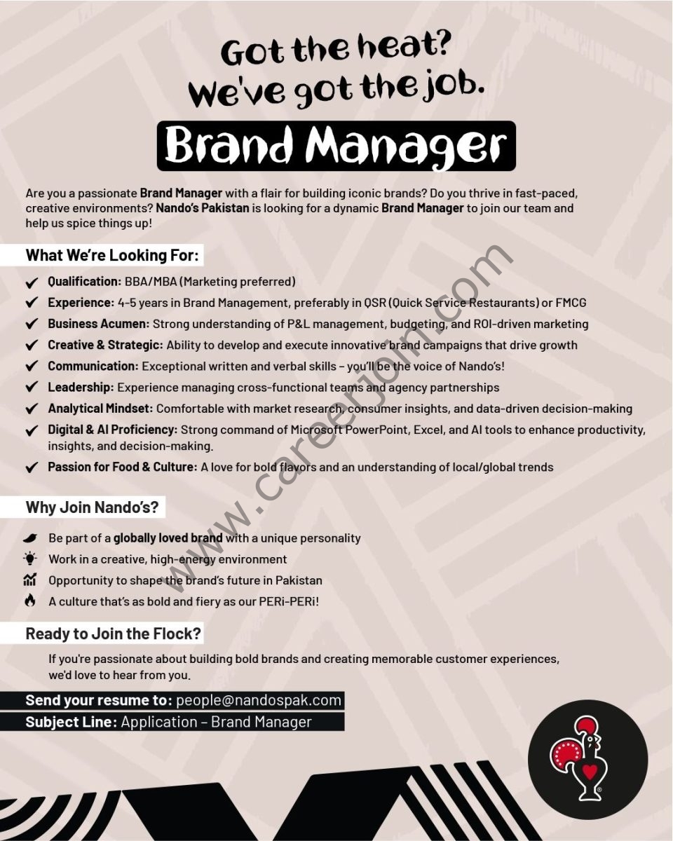 Nando's Pakistan Jobs Brand Manager 1