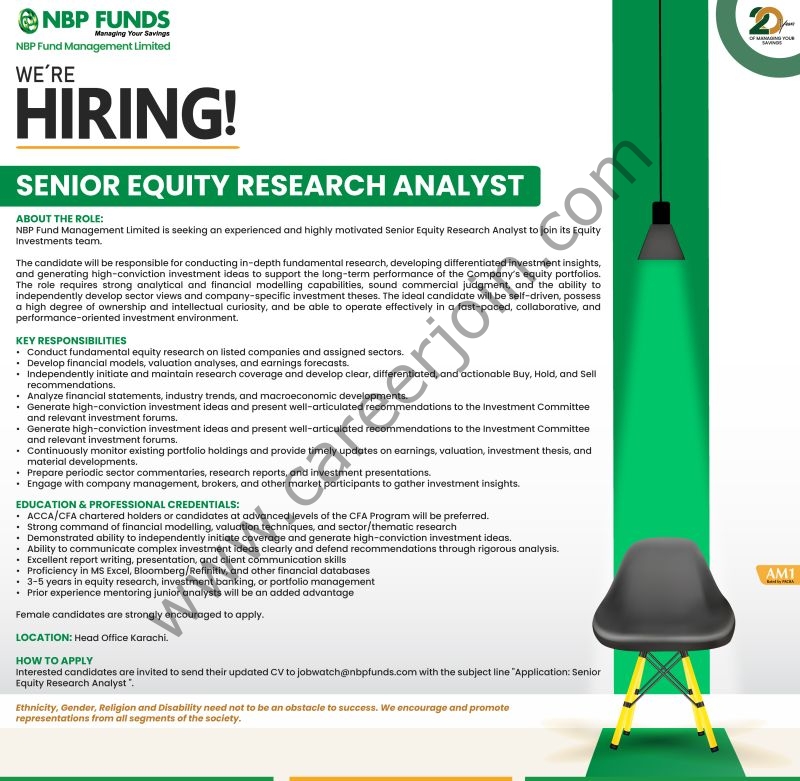 NBP Fund Management Limited Jobs Senior Equity Research Analyst 1
