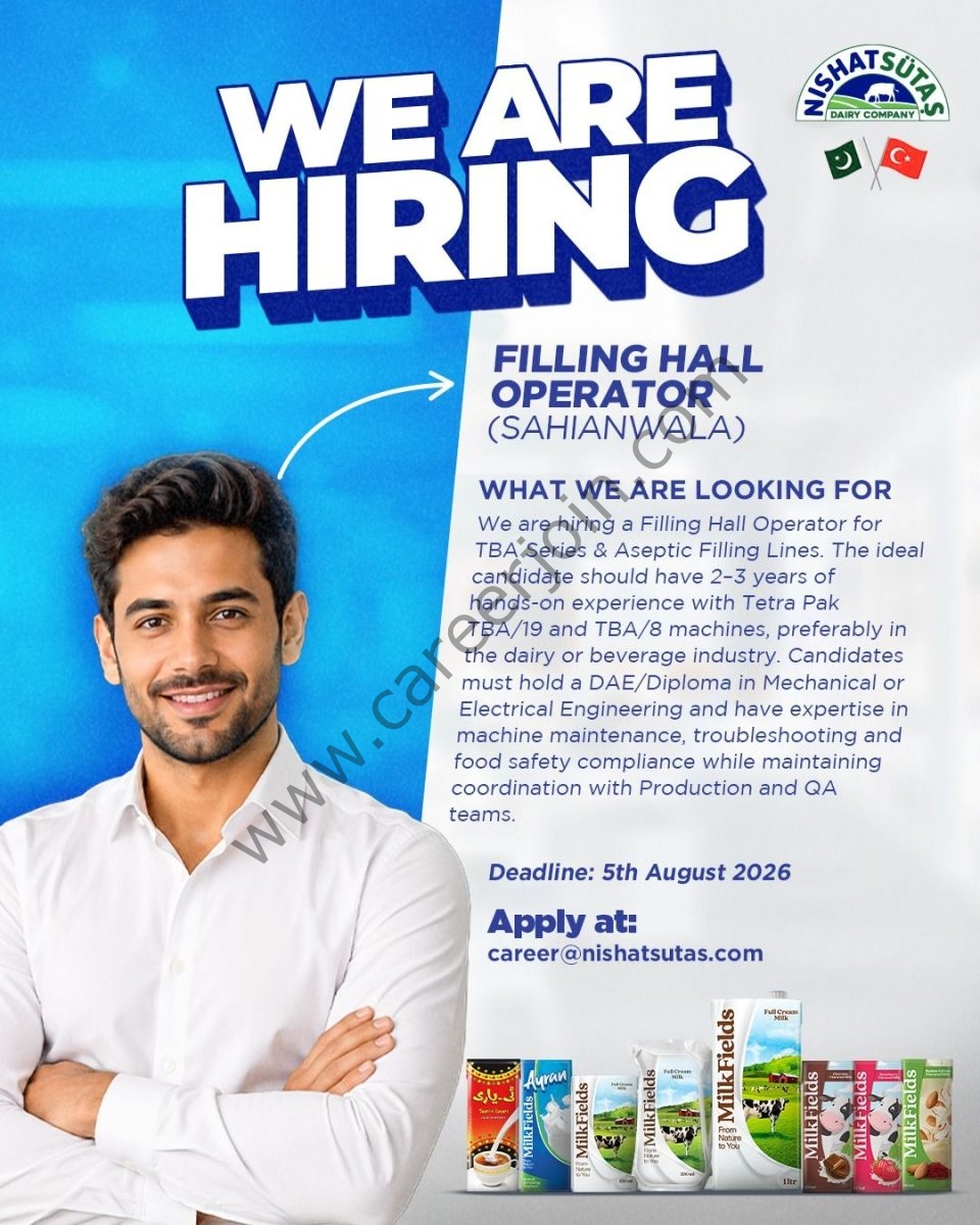 Nishat Sutas Dairy Company Jobs Filling Hall Operator 1