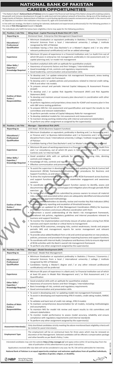 National Bank of Pakistan NBP Jobs 09 August 2026 Dawn 1