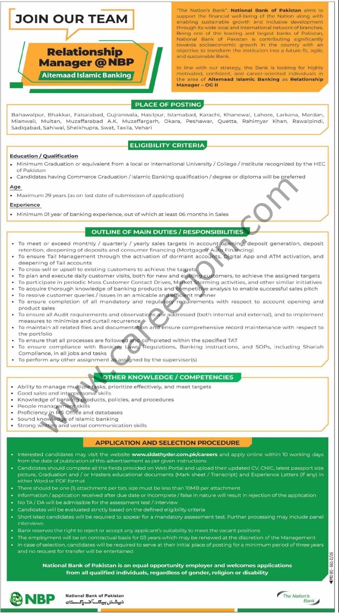 National Bank of Pakistan NBP Jobs 30 August 2026 Dawn 1