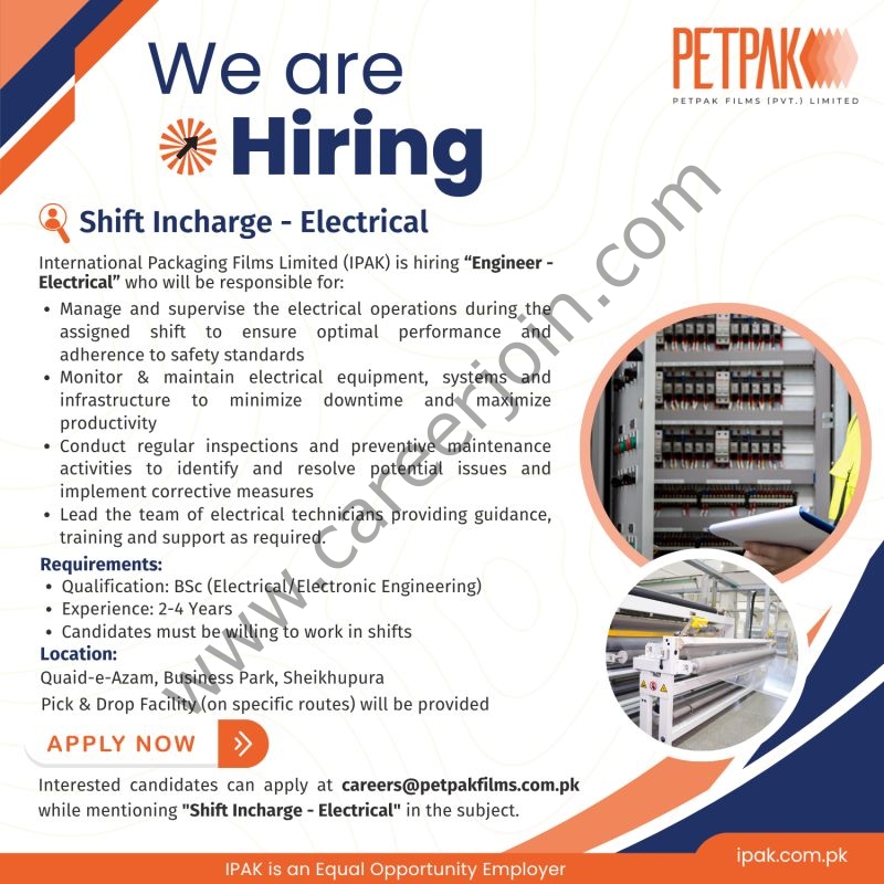 International Packaging Films Limited (IPAK) Jobs Engineer Electrical 1