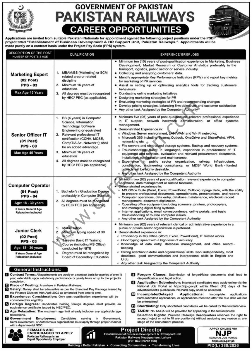 Pakistan Railways Jobs 13 August 2026 Dawn 1