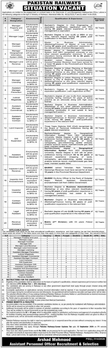 Pakistan Railways Jobs 28 August 2026 Dawn 1