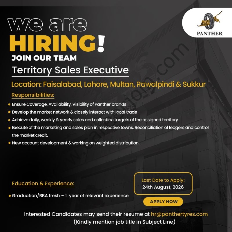 Panther Tyres Limited Jobs Territory Sales Executive 1