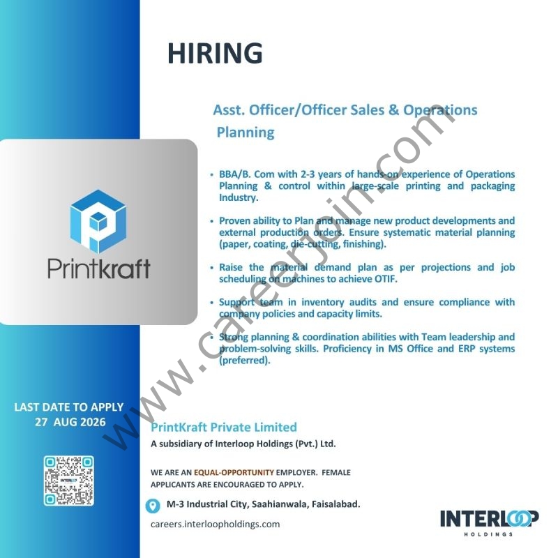 Printkraft Private Limited Jobs Assistant Officer / Officer Sales & Operations Planning 1