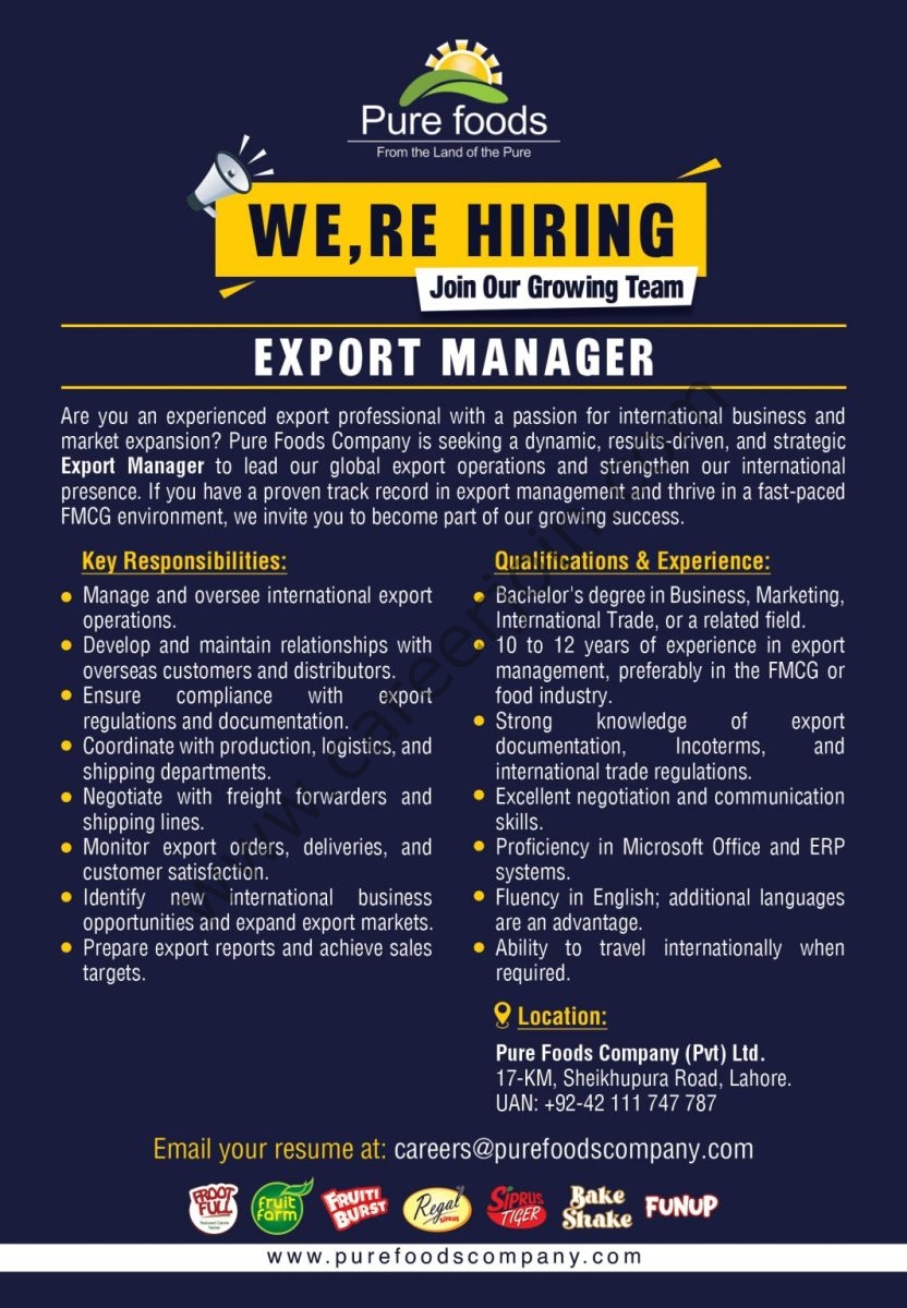 Pure Food Company Jobs August 2026 2