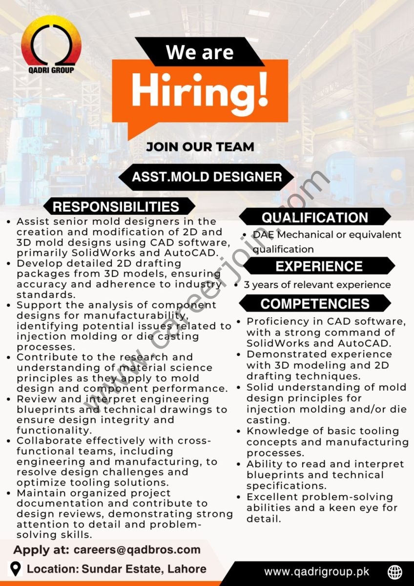 Qadri Group Jobs Assistant Mold Designer 1
