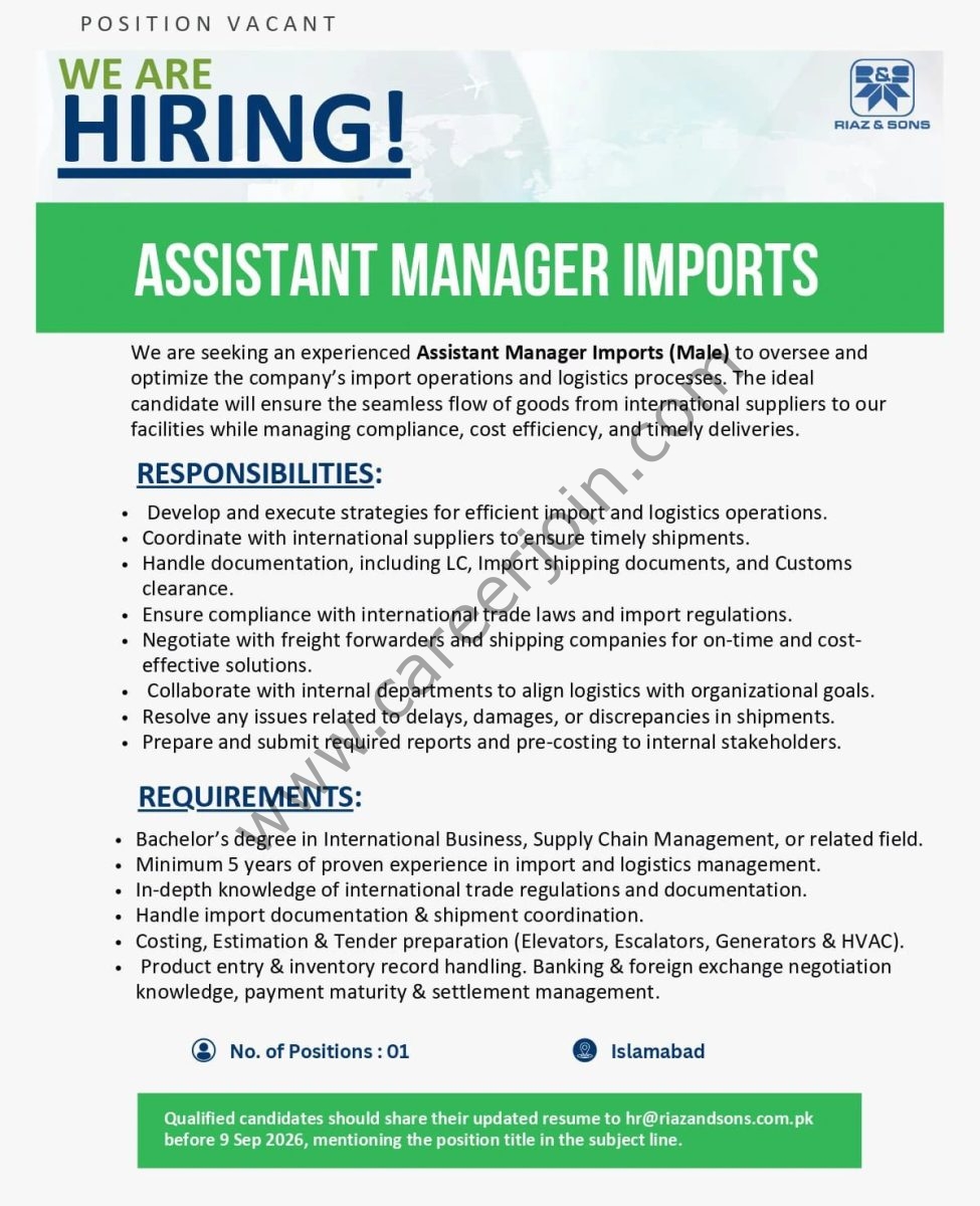 Riaz & Sons Jobs August 2026 1