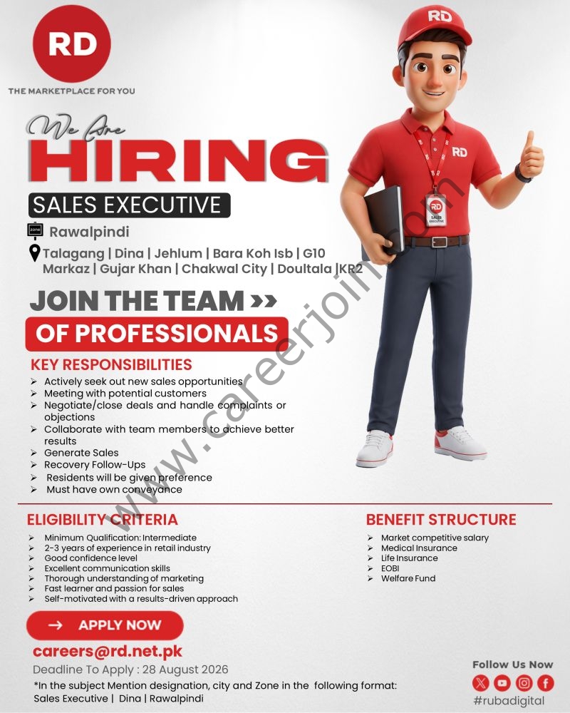 RD (Ruba Digital) Pvt Ltd Jobs Sales Executive 1