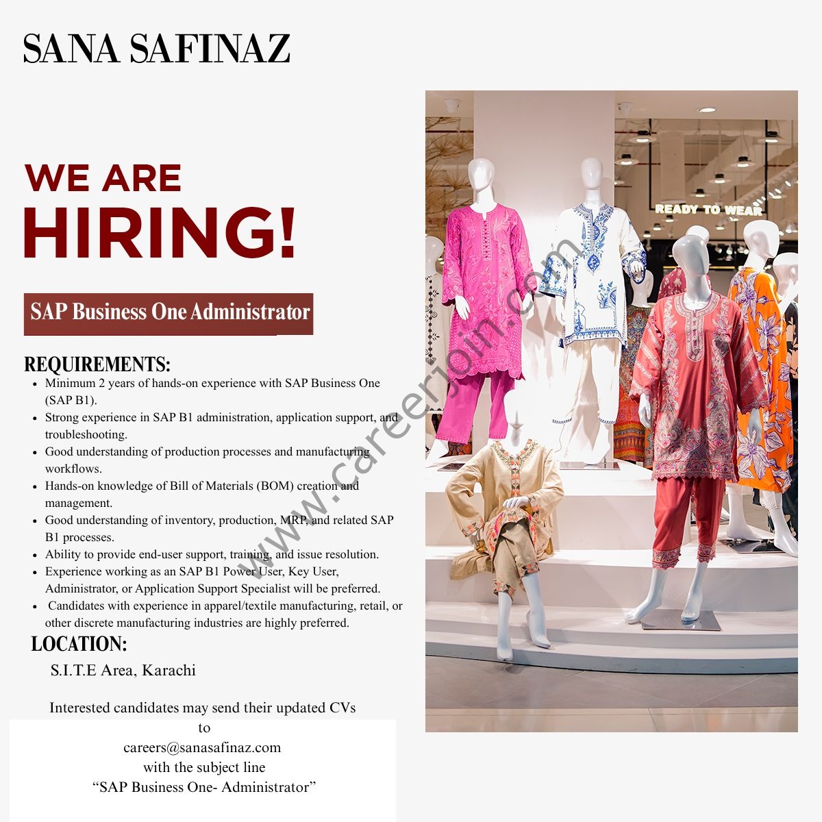 Sana Safinaz Jobs SAP Business One Administrator 1