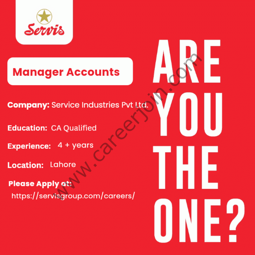 Service Industries Pvt Ltd Jobs Manager Accounts 1