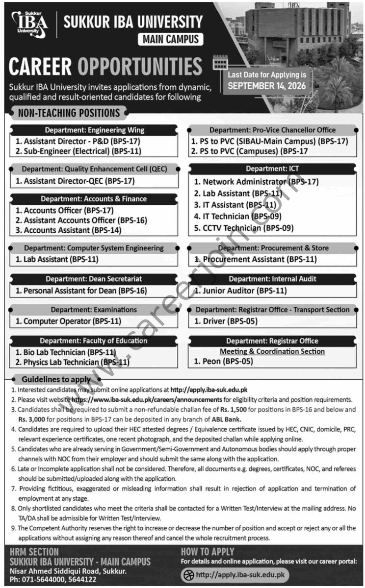 Sukkur IBA University Jobs 16 August 2026 Dawn 1
