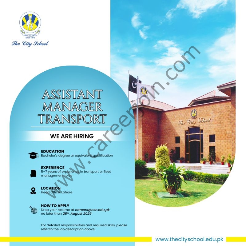 The City School Jobs 21 August 2026 1