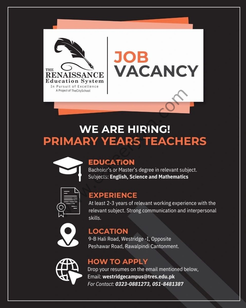 The Renaissance Education System Jobs Primary Years Teachers 1
