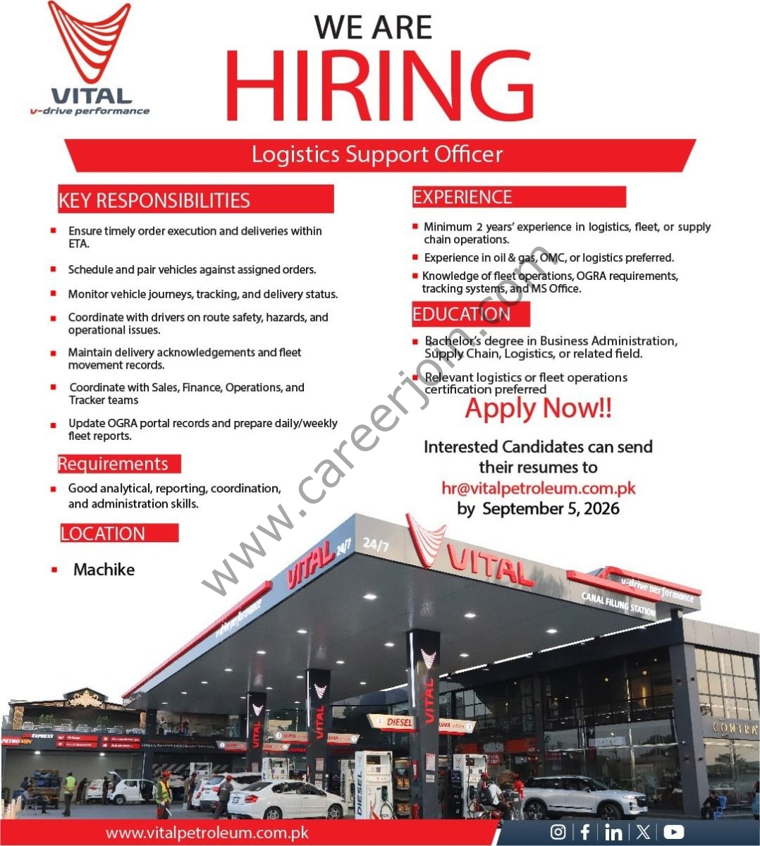 Vital Petroleum Jobs Logistics Support Officer 1