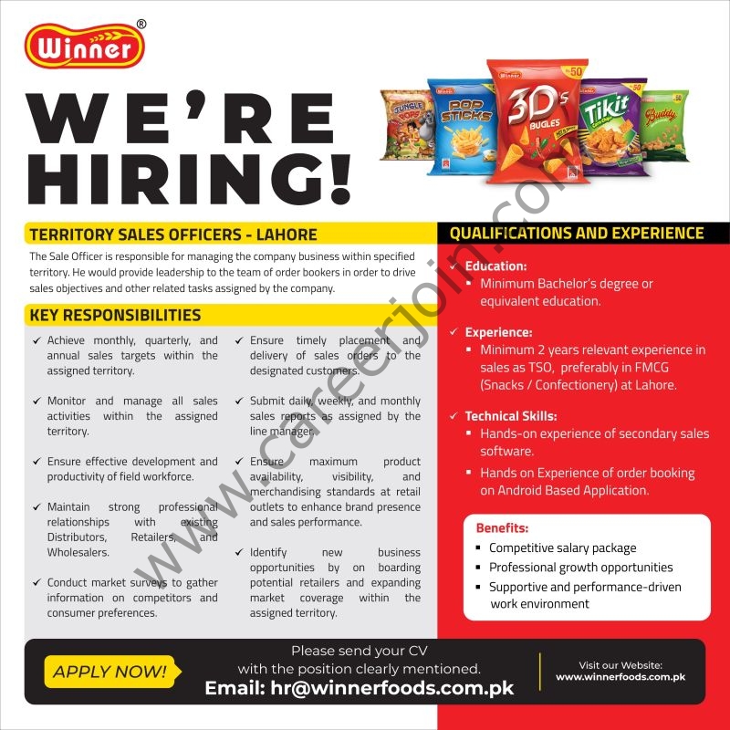 Winner Foods Pvt Ltd Jobs Territory Sales Officers 1