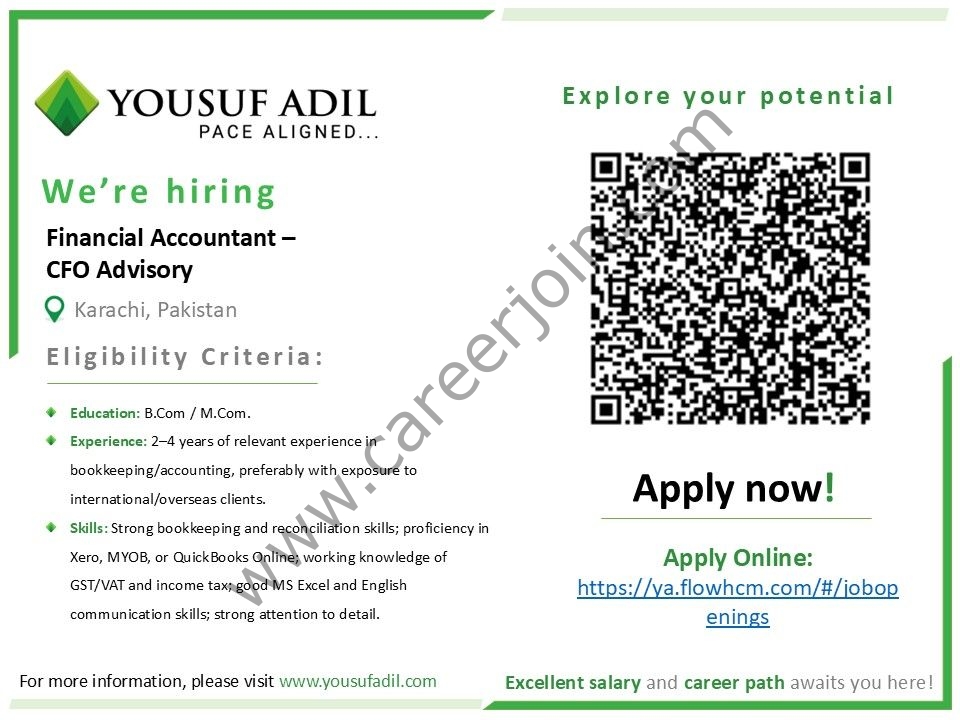 Yousuf Adil Chartered Accountants Jobs Financial Accountant CFO Advisory 1