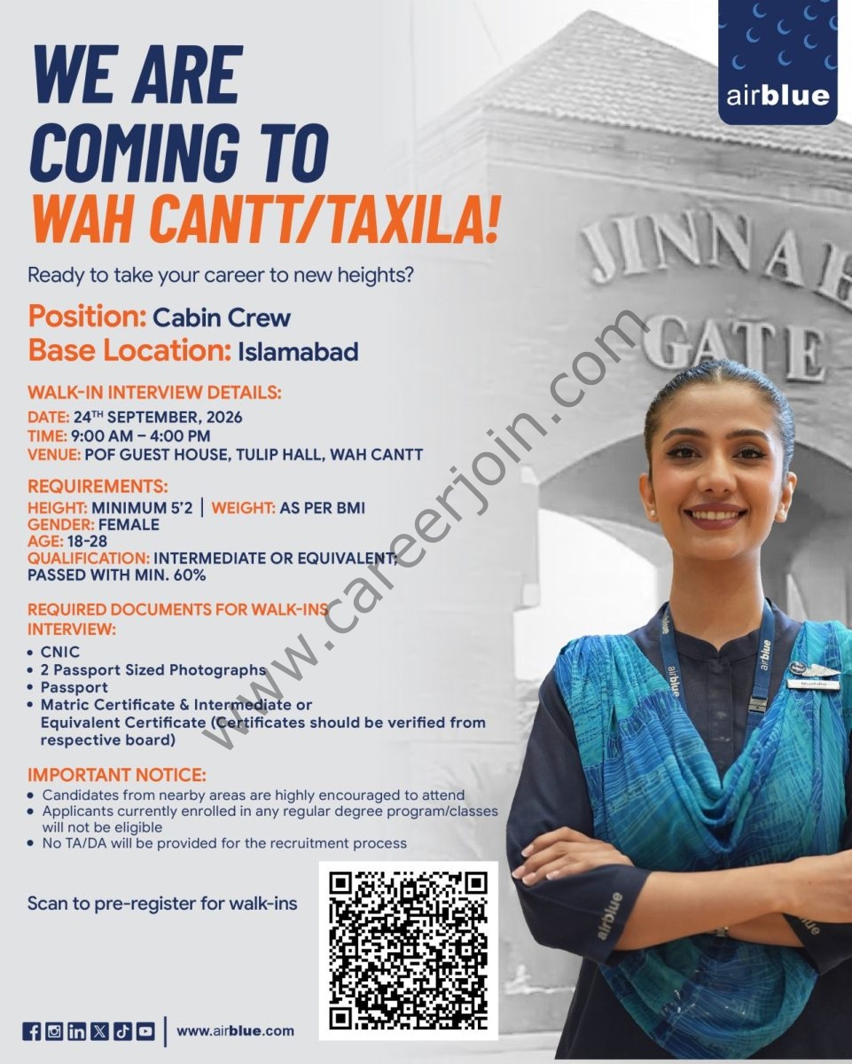 Air Blue Jobs 19 September 2026 1