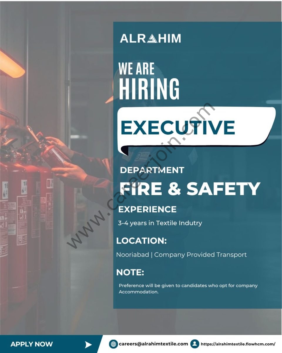 Al Rahim Textile Industries Jobs Executive Fire & Safety 1