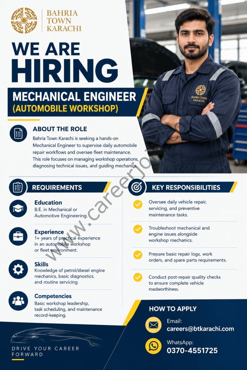 Bahria Town Karachi Jobs Mechanical Engineer 1