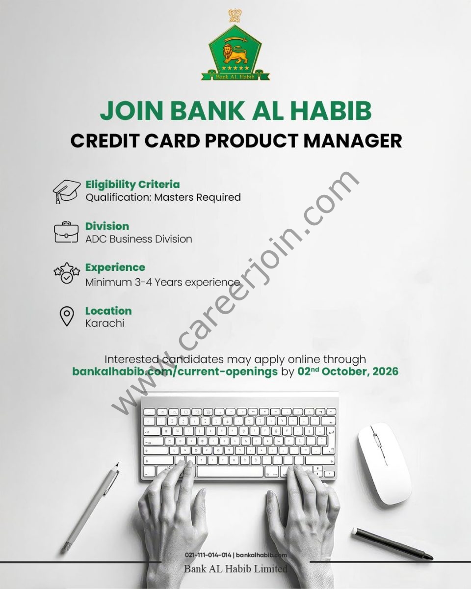 Bank AL Habib Jobs September 2026 2