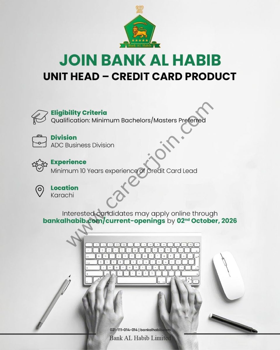 Bank AL Habib Jobs September 2026 1