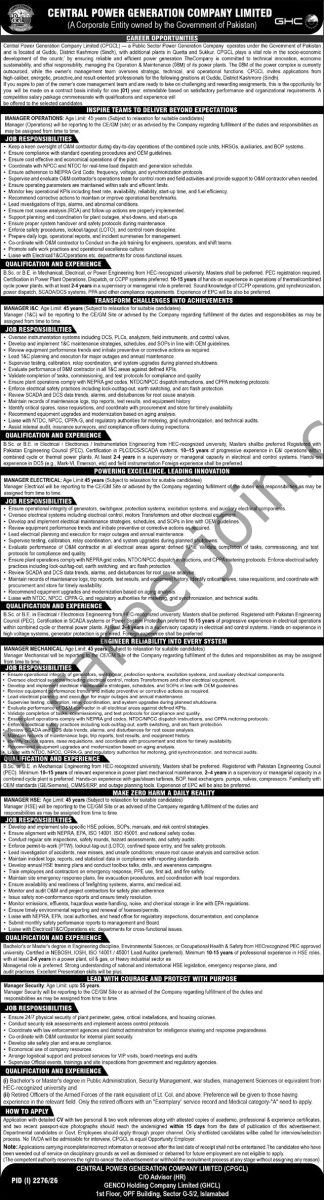 Central Power Generation Co Ltd CPGCL Jobs 09 September 2026 The Nation 1