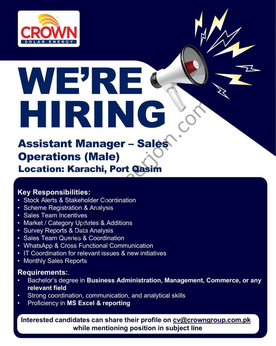 Crown Solar Energy Jobs AM Sales Operations 1