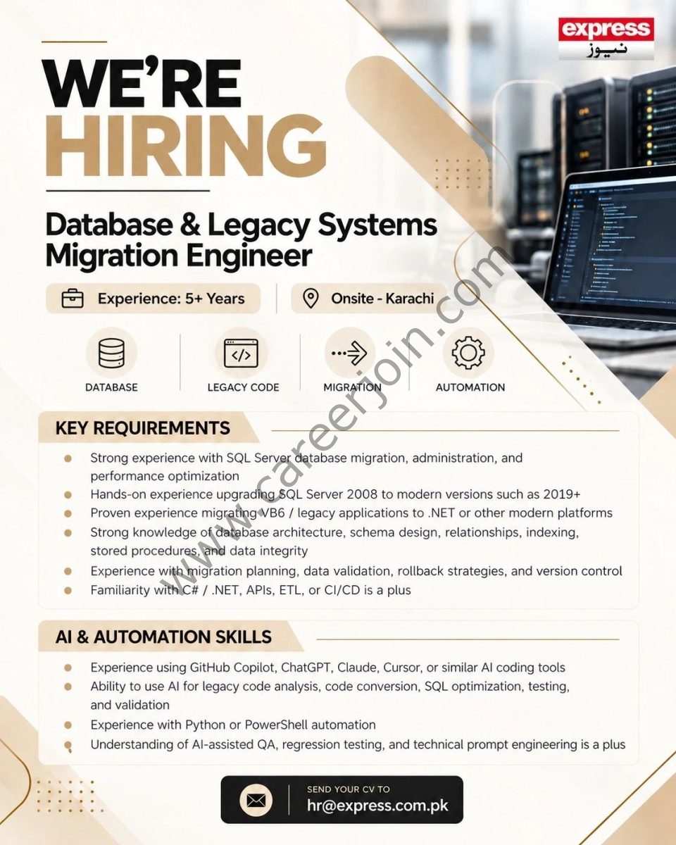 Express News Jobs Database & Legacy Systems Migration Engineer 1