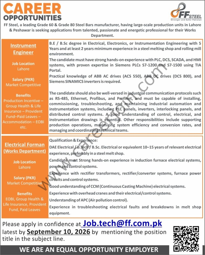 FF Steel Jobs September 2026 1