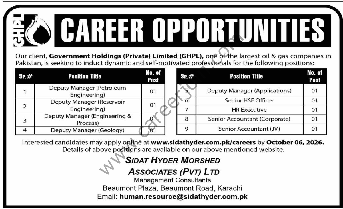 Government Holdings Pvt Ltd GHPLJobs 20 September 2026 Dawn 1
