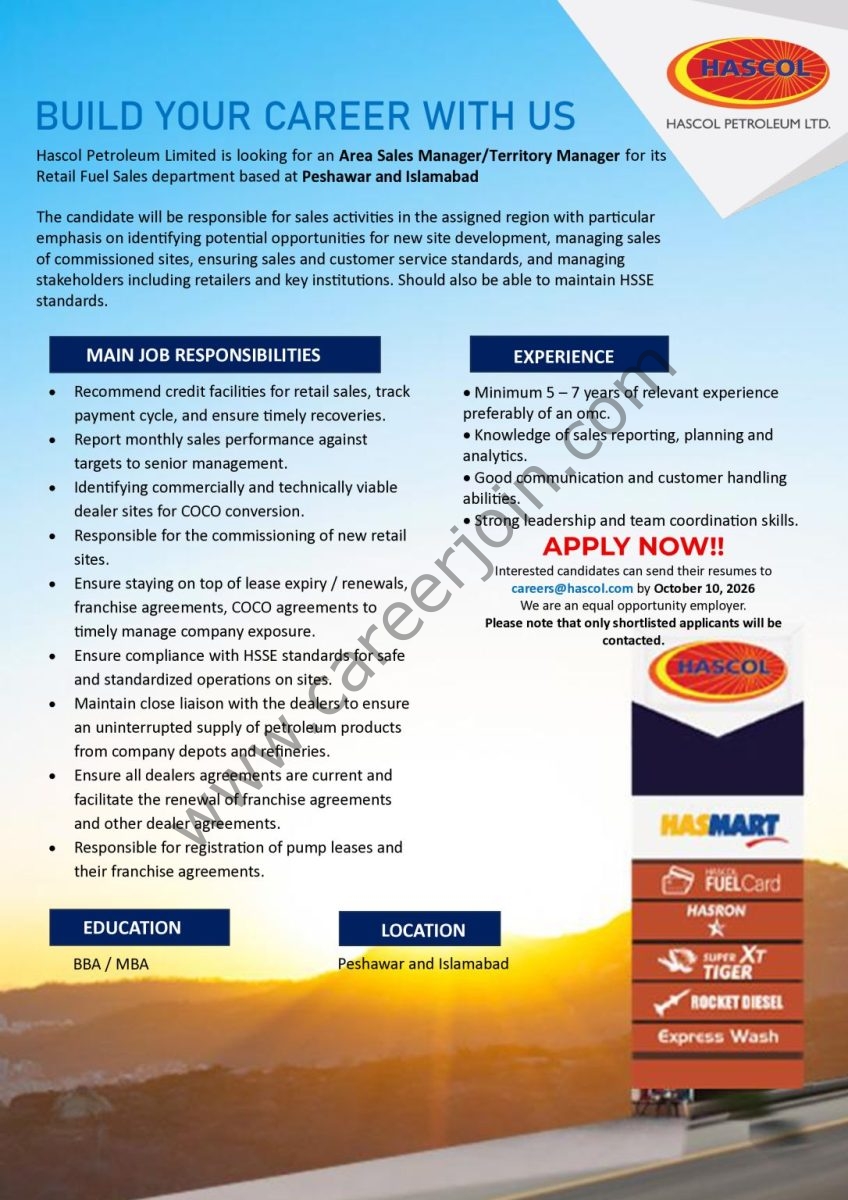 Hascol Petroleum Limited Jobs September 2026 2