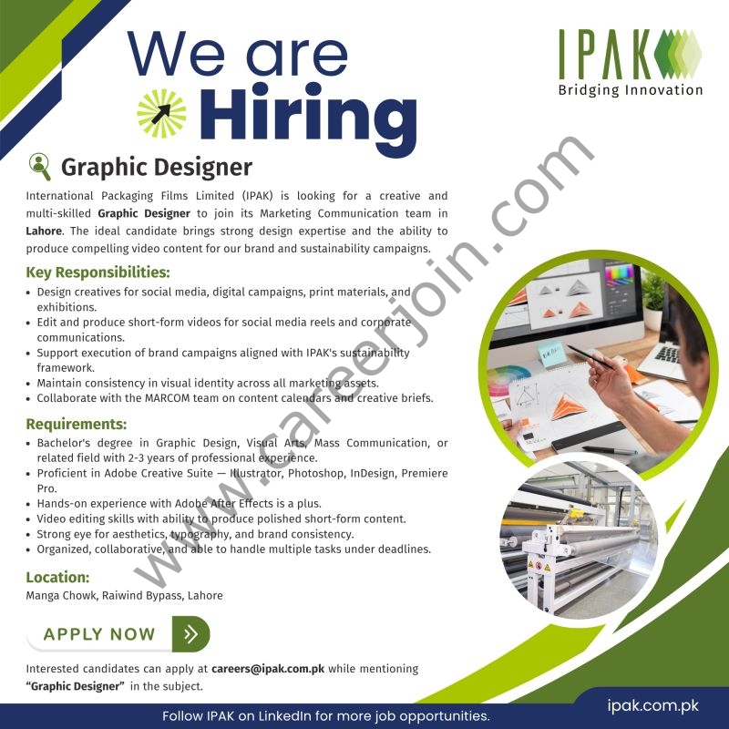 International Packaging Films Limited (IPAK) Jobs Graphic Designer 1