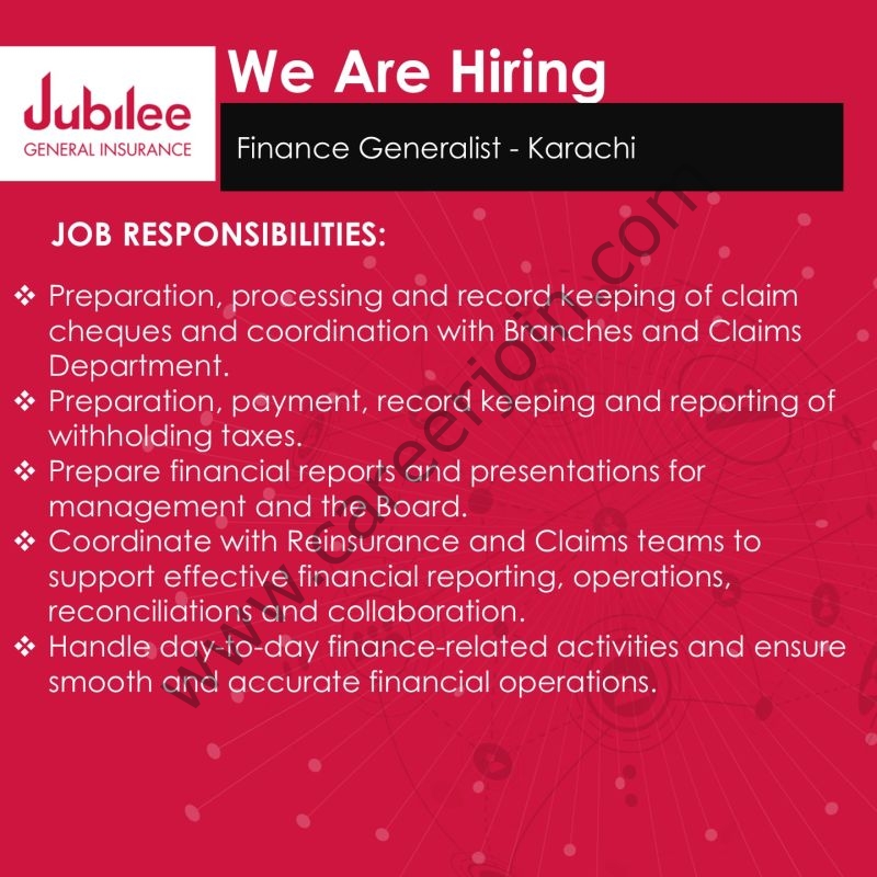 Jubilee General Insurance Company Jobs Finance Generalist 2