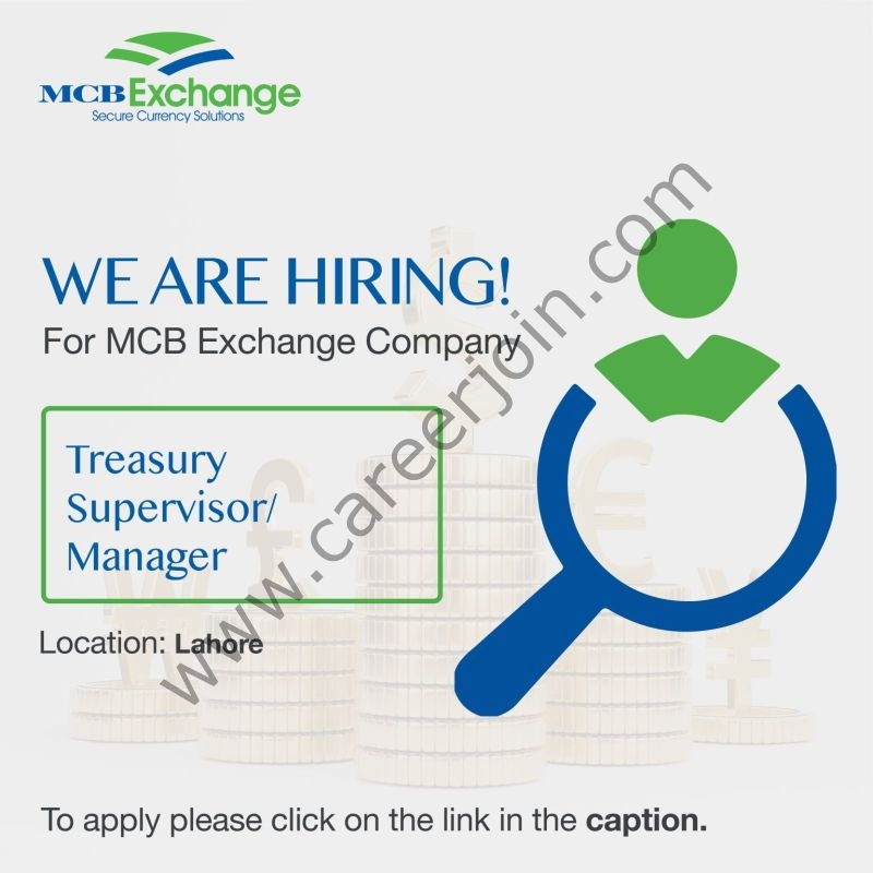 MCB Exchange Company Pvt Limited Jobs Treasury Supervisor/Manager 1