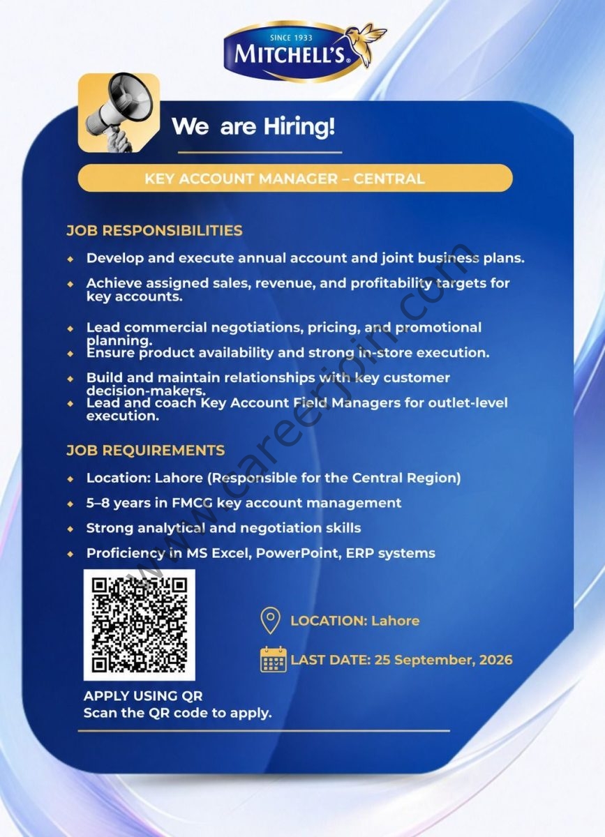 Mitchell's Fruit Farms Limited MFFL Jobs Key Account Manager 1