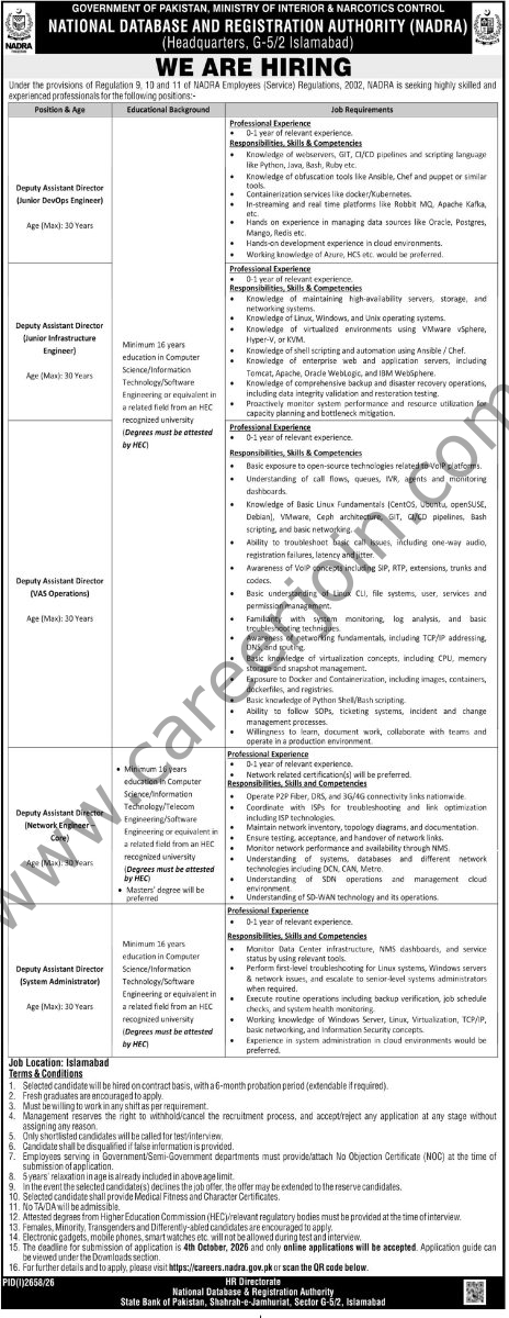 NADRA Jobs 20 September 2026 Express Tribune 1