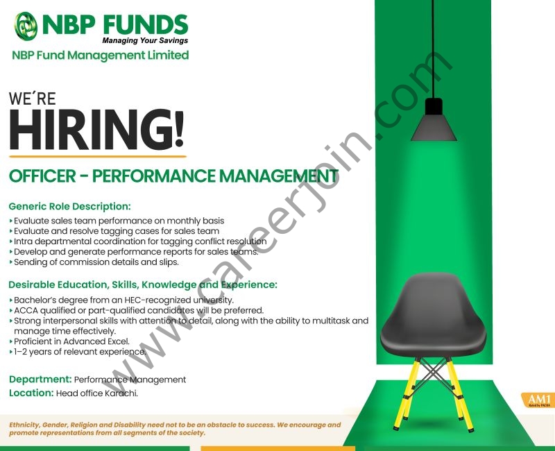 NBP Funds (NBP Fund Management Limited) Jobs Officer Performance Management 1