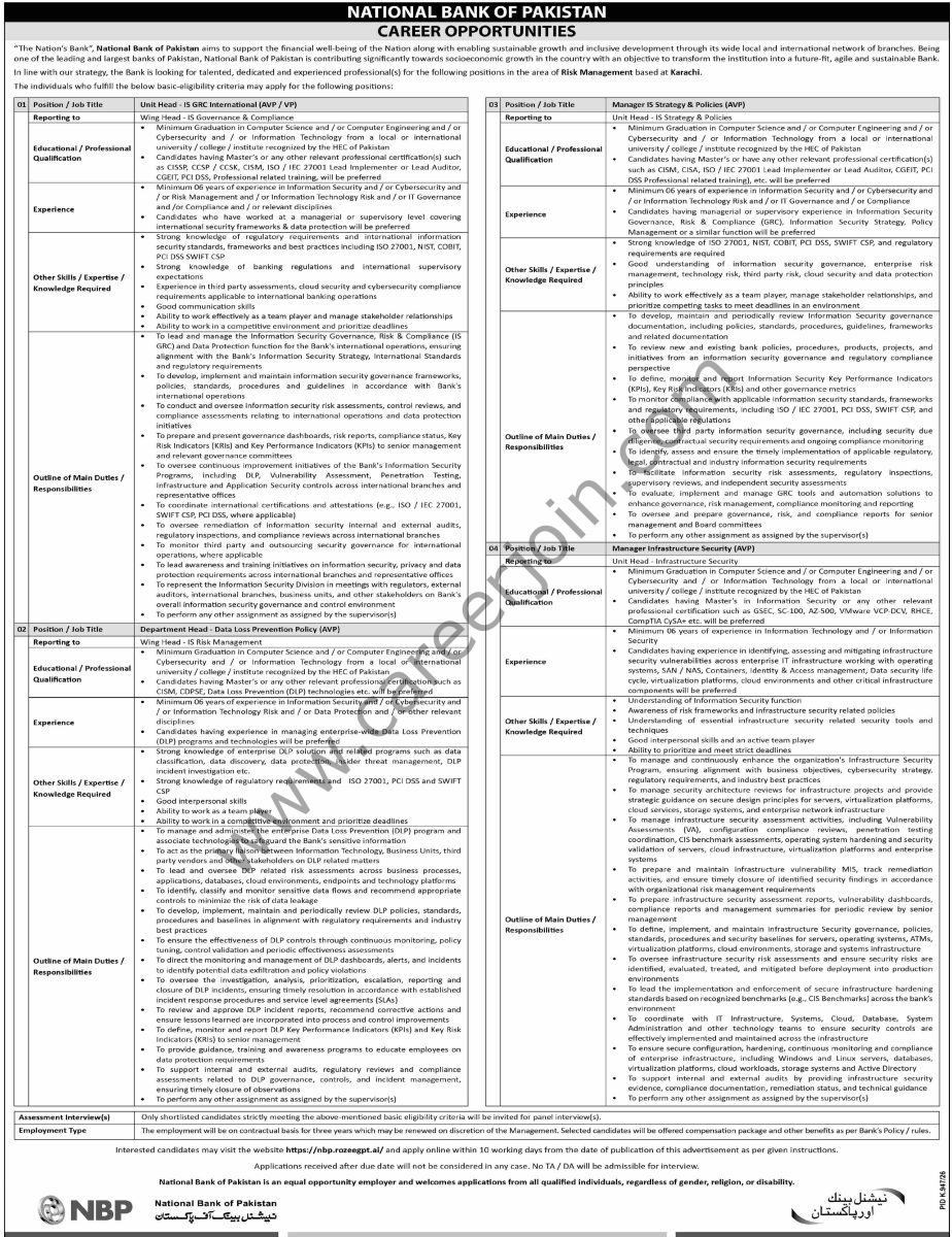 National Bank of Pakistan NBP Jobs 20 September 2026 Dawn 05 1