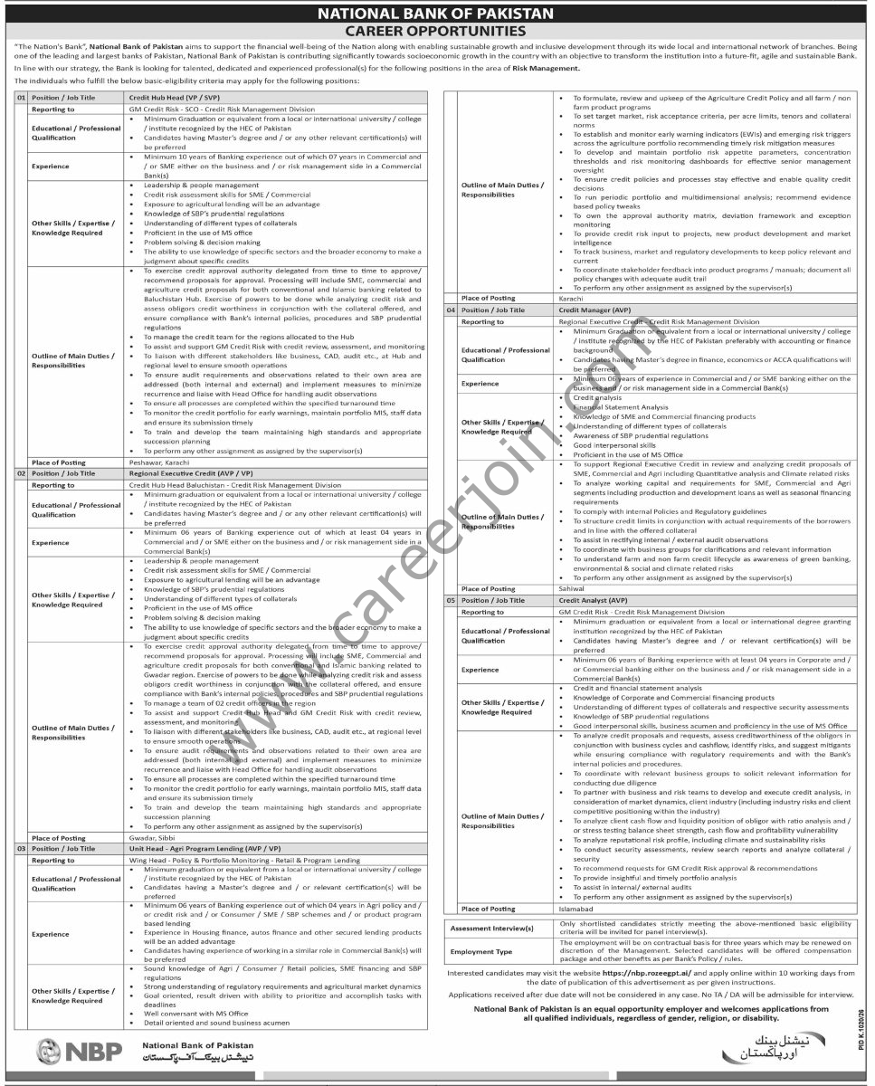 National Bank of Pakistan NBP Jobs 27 September 2026 Dawn 01 1