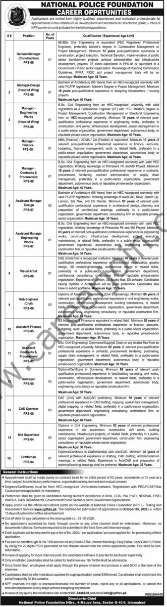 National Police Foundation Jobs 20 September 2026 Dunya 1