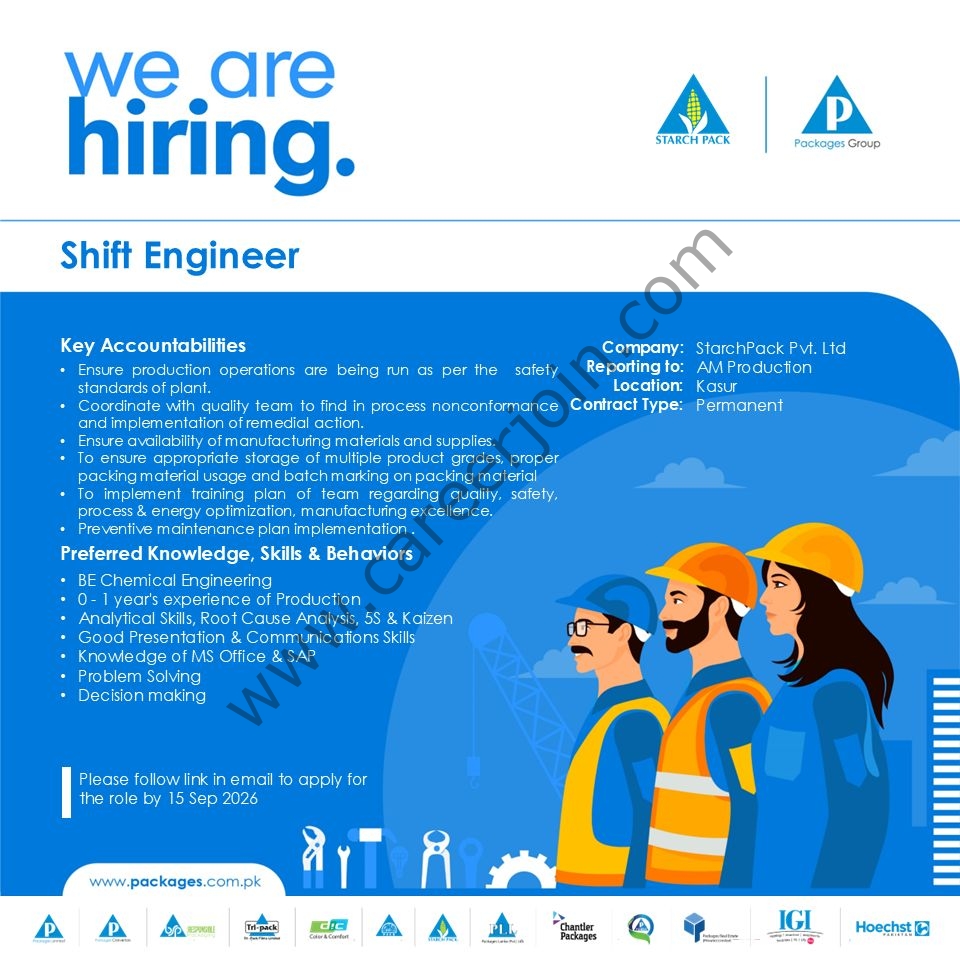 Starch Pack Pvt Ltd Jobs Shift Engineer 1