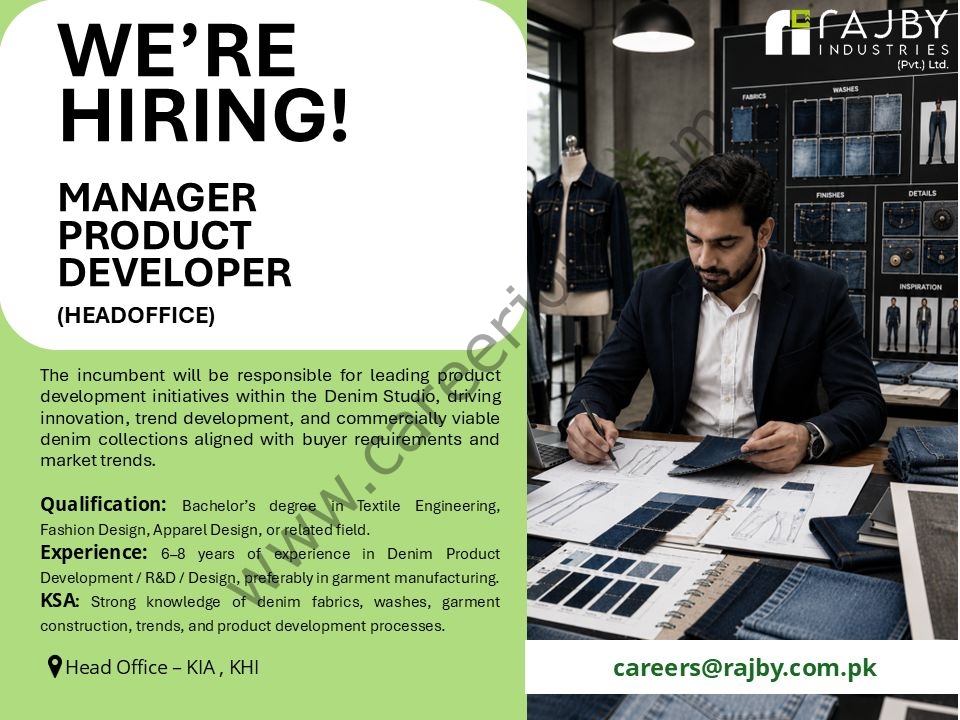 RAJBY Textile Industries Jobs Manager Product Developer 1