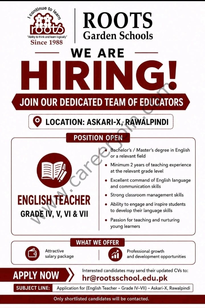 ROOTS Garden Schools Jobs September 2026 1