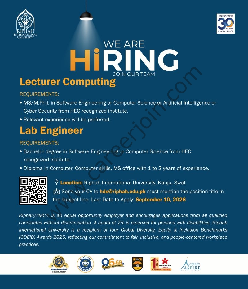 Riphah International University Jobs September 2026 1