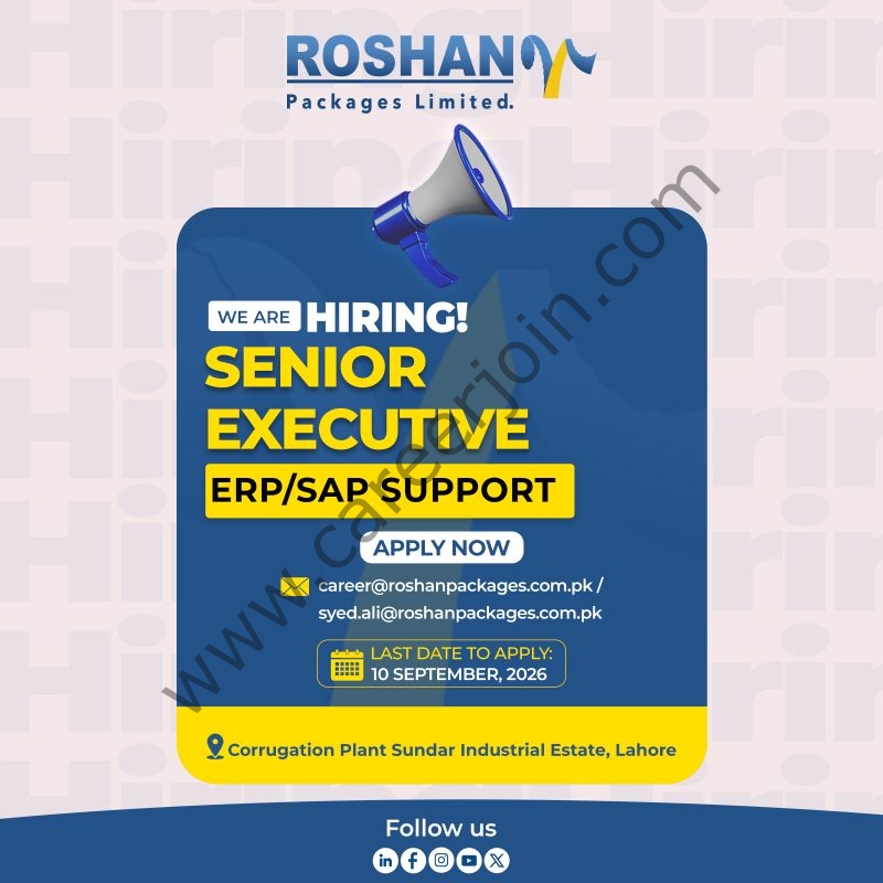 Roshan Packages Limited Jobs Senior Executive ERP / SAP Support 1