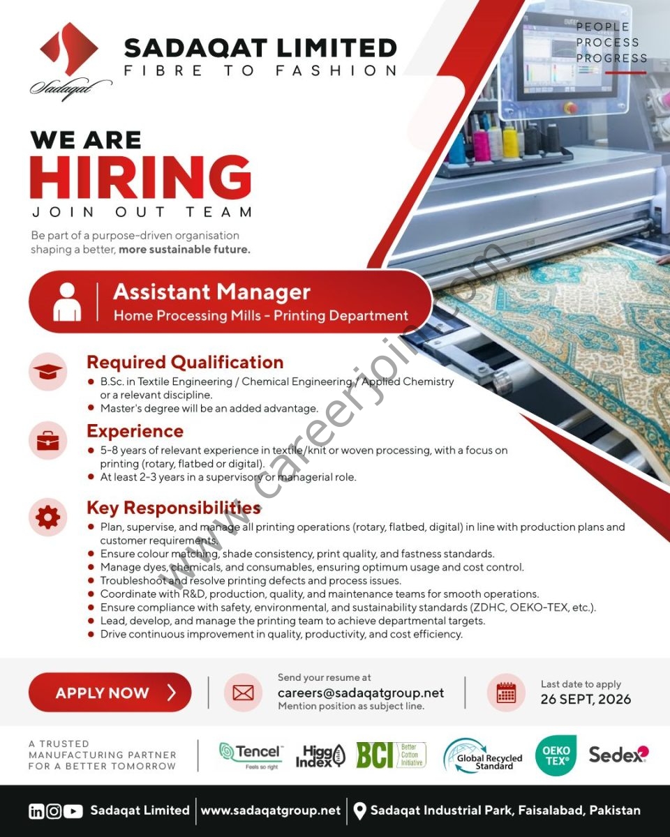 Sadaqat Limited Jobs September 2026 1