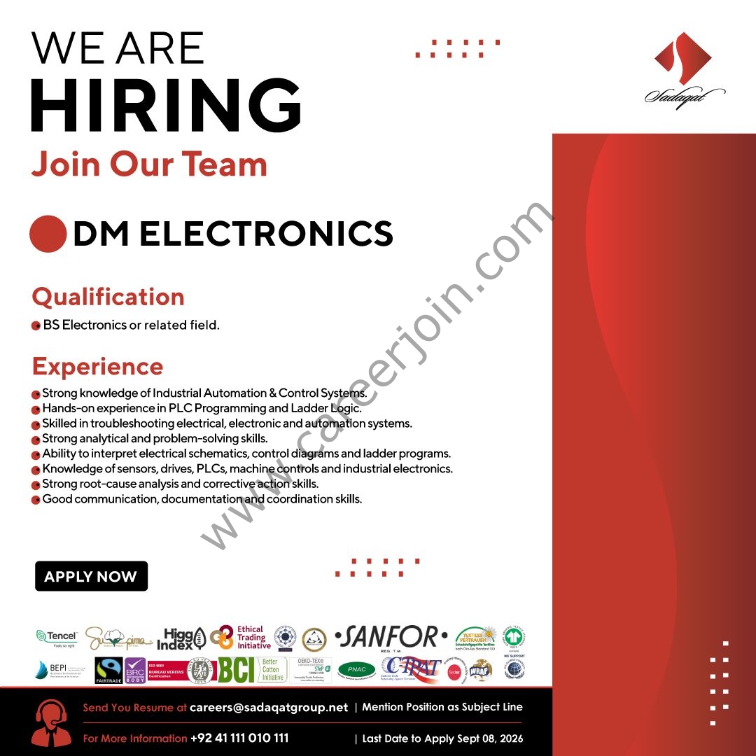 Sadaqat Limited Jobs DM Electronics 1