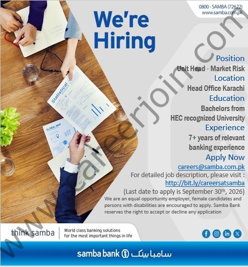 Samba Bank Limited Jobs September 2026 2